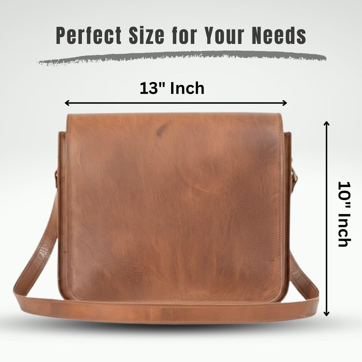 Indian Hando Art 13 inch Leather Messenger bag Briefcase Satchel For Men and Women (13 inches small)