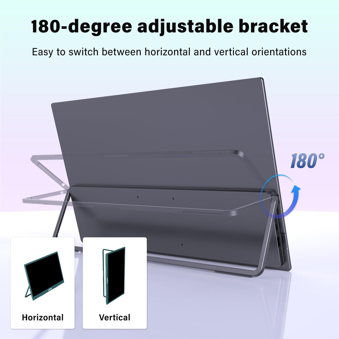 InnoView 4K Portable Monitor 18.5" 3840x2160 UHD USB-C HDMI for Laptop, 400 nits IPS Computer Gaming Display HDR Travel Monitor with W/180°Adjustable Stand for Desktop Mac Phones Tablet PS5/4 Switch
