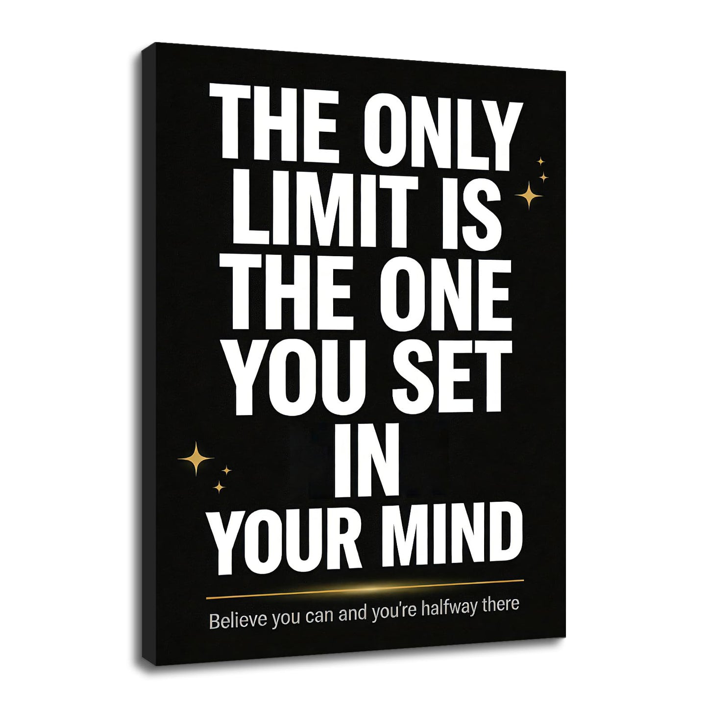 YSPCSUN Inspirational Wall Decor The Only Limit is Your Mind Positive Quotes Office Wall Art Canvas Print Framed Motivational Posters for Entrepreneurs Study Room Gym Fitness Decor, 24x18 Inch