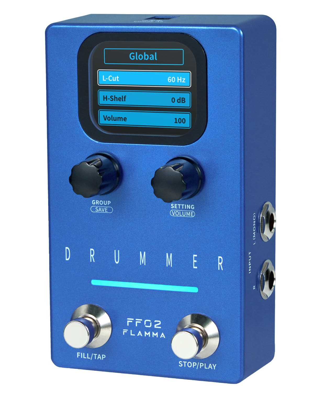 FLAMMA FF02 Drum Machine Guitar Pedal - 121 Drum Grooves, 11 Music Genres, Tap Tempo, Adjustable Rhythms, Stereo I/O for Live & Studio Use