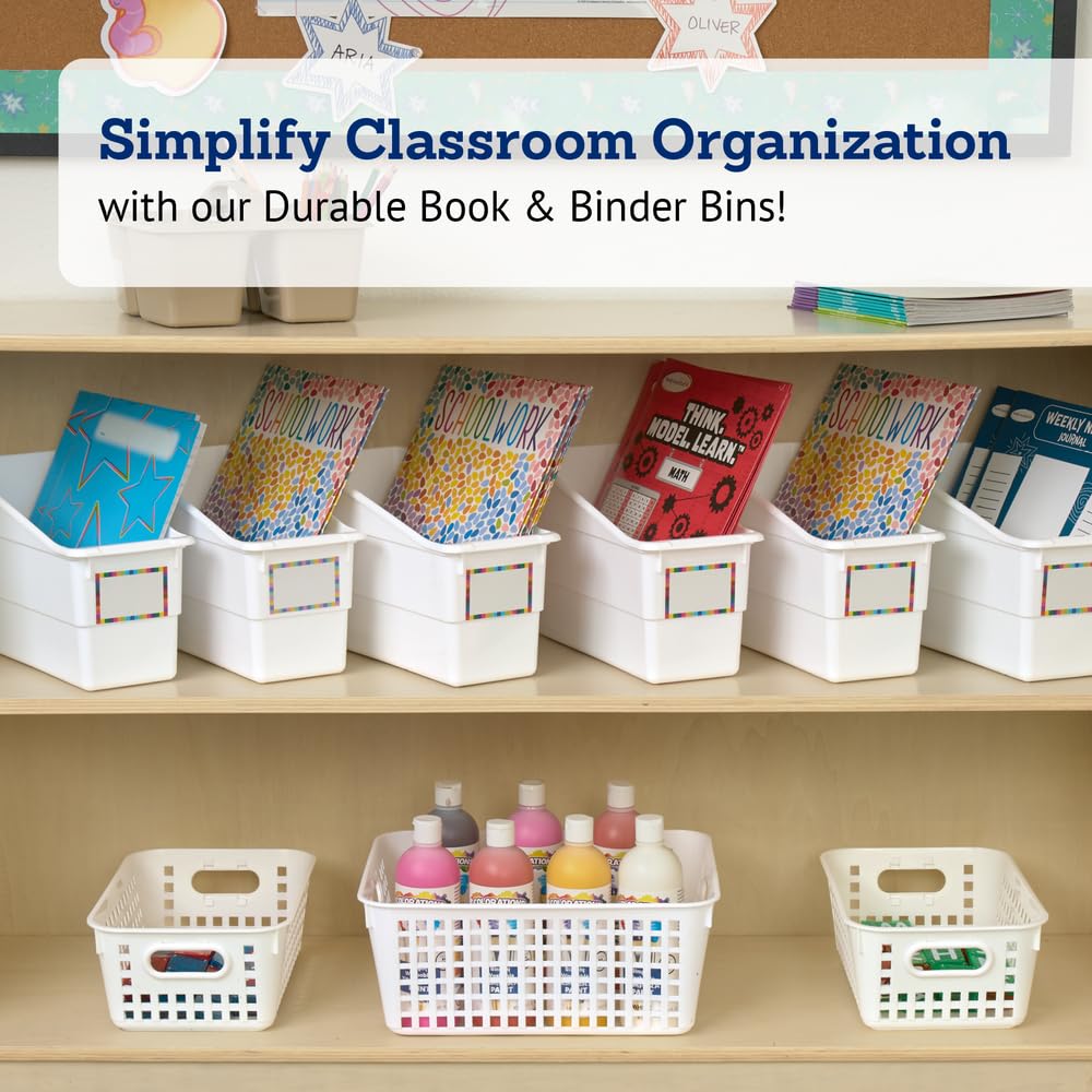 Really Good Stuff Durable Book & Binder Holders - 6 Pack - White