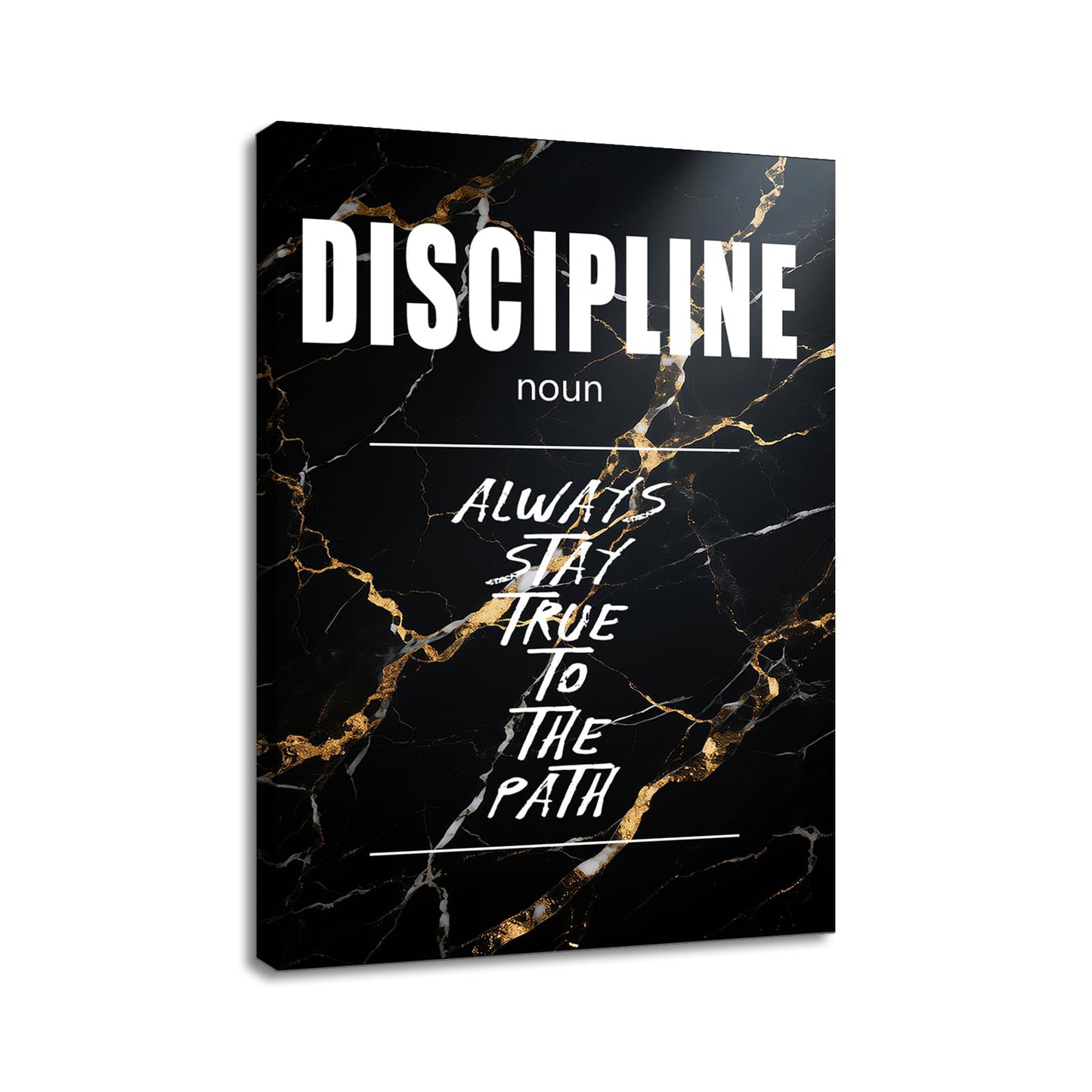 YSPCSUN Inspirational Wall Decor Discipline Always Stay True To The Path Canvas Prints Framed Motivational Office Signs Positive Mindset Artwork For Bedroom Living Room Entrepreneur 24x18 Inch Art