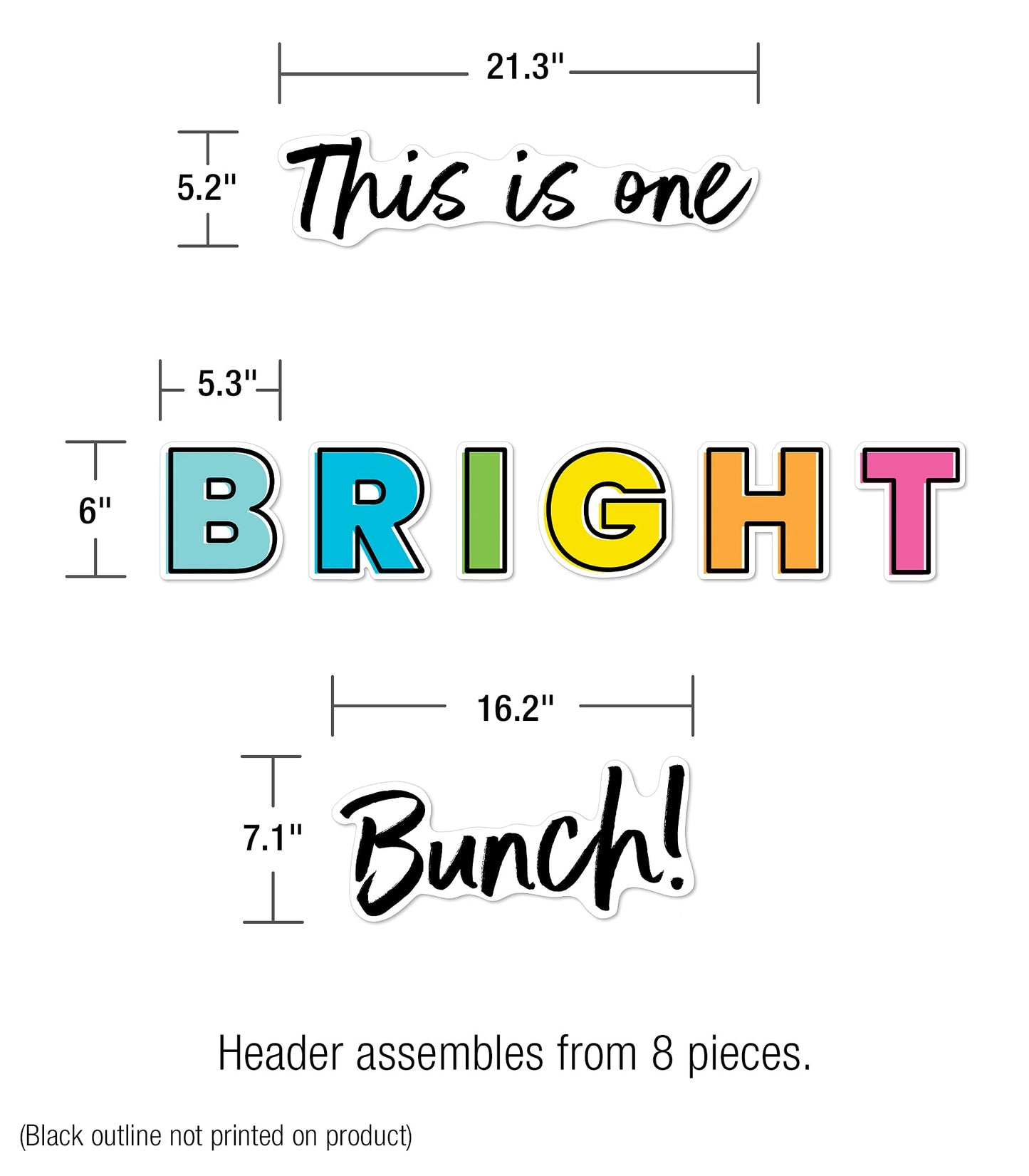 Carson Dellosa Kind Vibes Bulletin Board Set—This is One Bright Bunch Motivational Header with Sunglasses and Sun Cutouts, Bulletin Board Decor (39 pc)