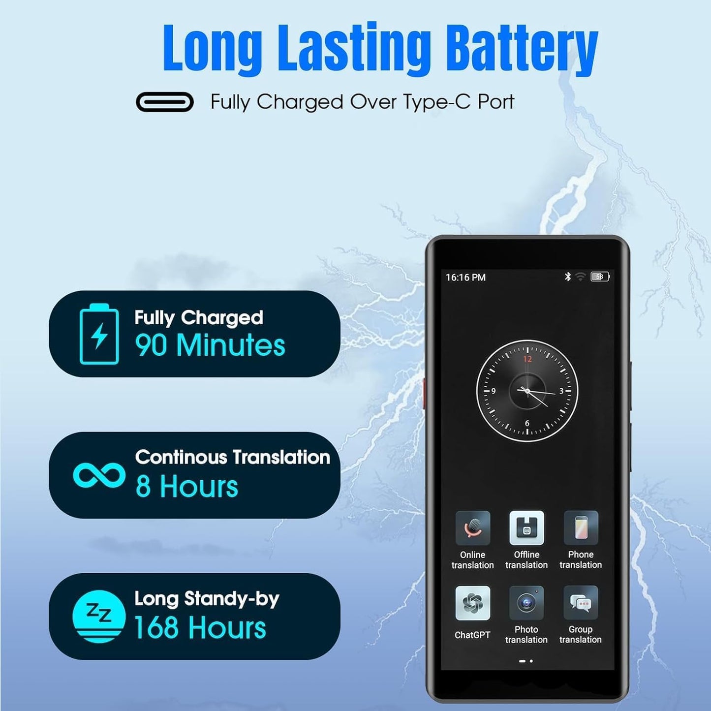 2025 Language Translator Device: Offline/Real-Time/High-Accuracy Device with 139+ Languages, Voice/Text/Offline/Photo/AI Instant Two-Way Translation, Ideal for Travel/Business/Learning