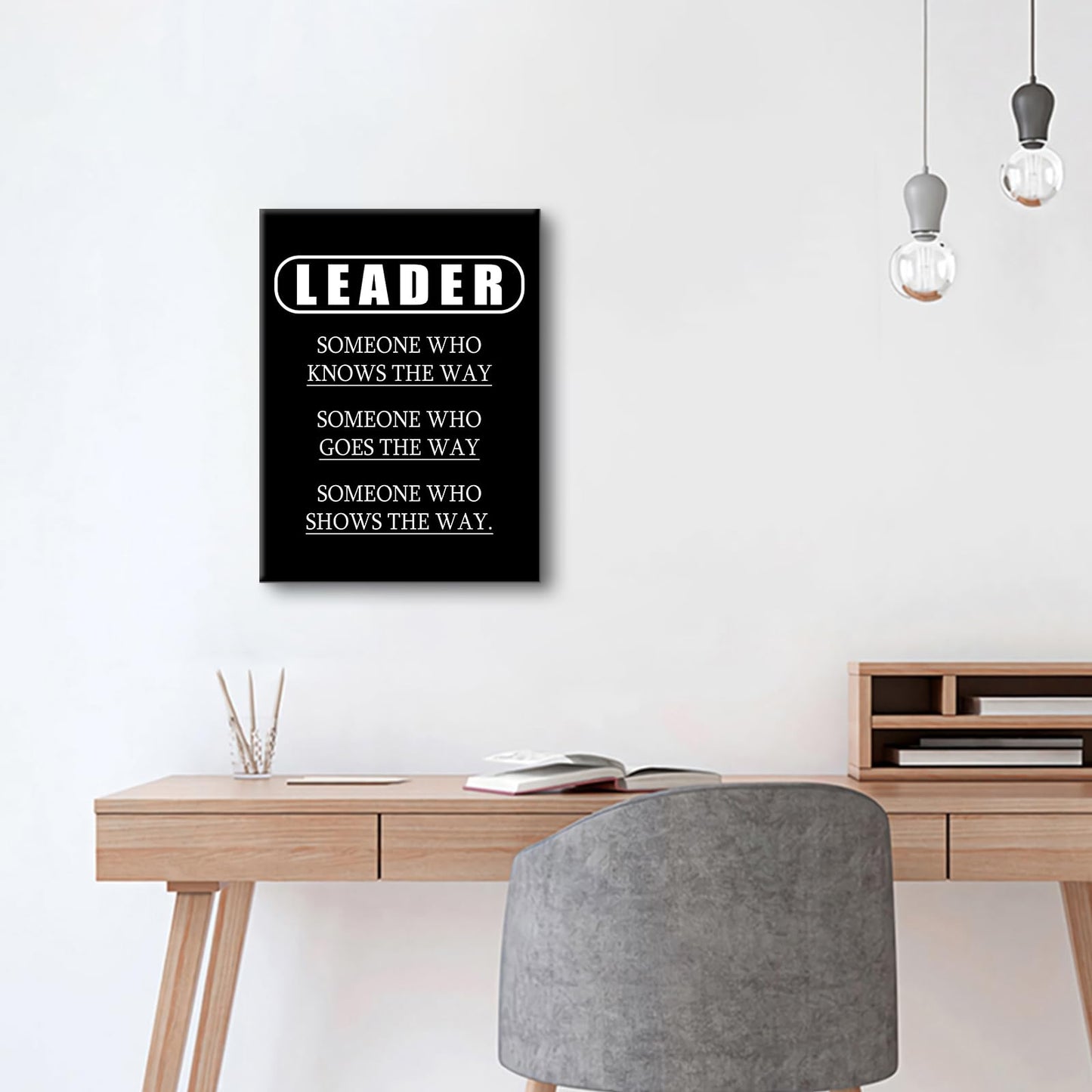 Motivational Canvas Wall Art Leader Entrepreneur Quotes Poster Print Inspirational Pictures Painting for Office Class Room School Wall Decoration Stretched and Framed [18''Wx24''H]