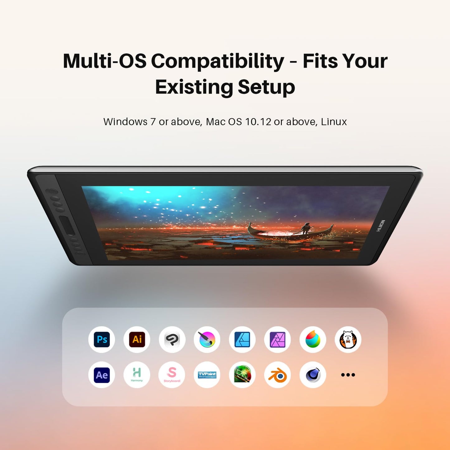 HUION KAMVAS Pro 16 Drawing Tablet with Screen, 15.6 inch Pen Display Anti-Glare Glass 6 Shortcut Keys Adjustable Stand, Graphics Tablet for Drawing, Writing, Design, Work with Windows, Mac and Linux