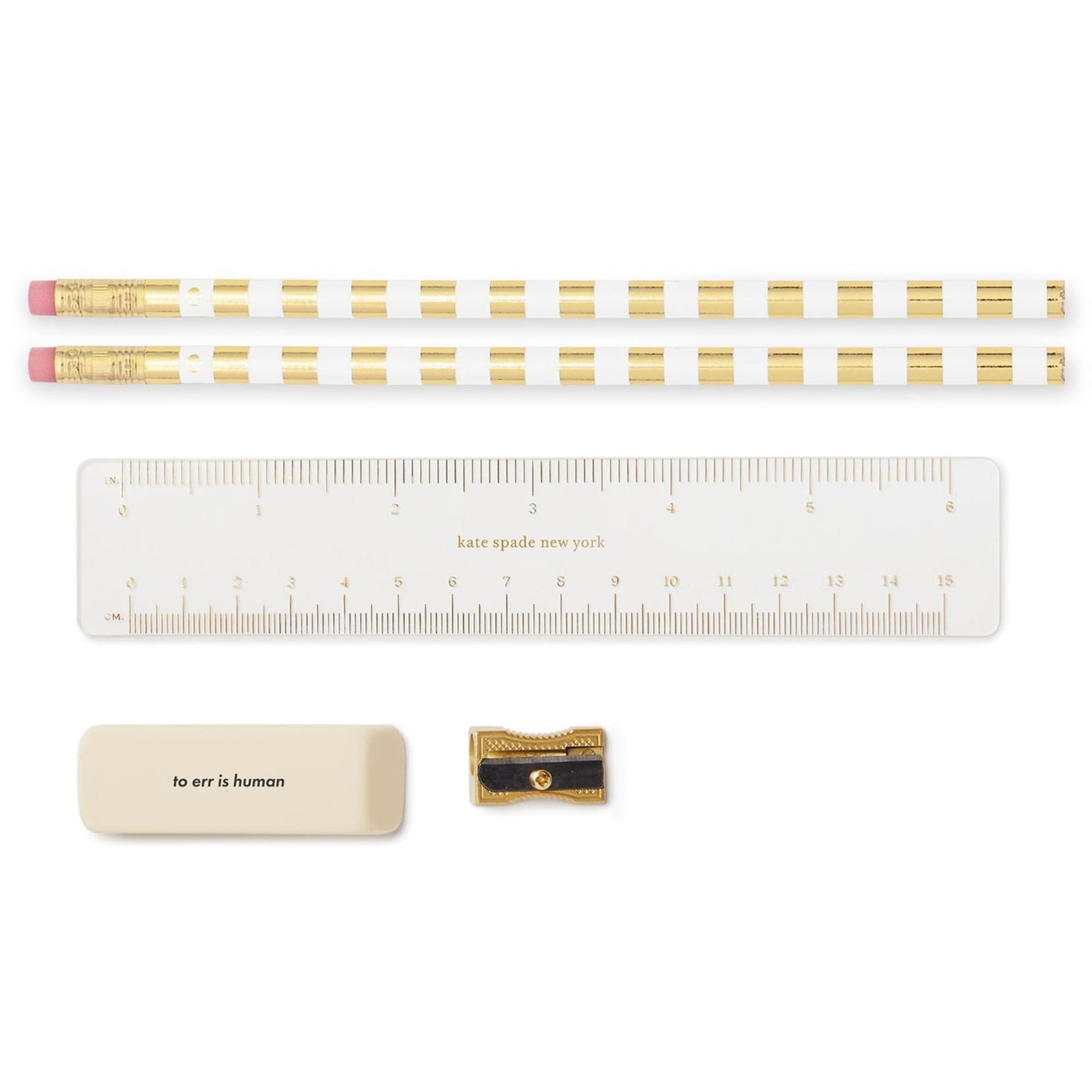kate spade new york Pen and Pencil Case with Supplies for Adults, Zip Pouch Includes 2 Pencils, Sharpener, Eraser, and Ruler (Safari Floral)