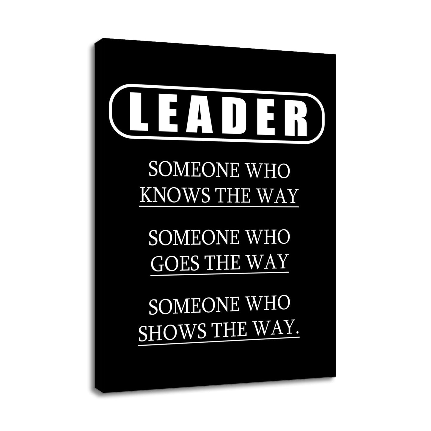 Motivational Canvas Wall Art Leader Entrepreneur Quotes Poster Print Inspirational Pictures Painting for Office Class Room School Wall Decoration Stretched and Framed [18''Wx24''H]