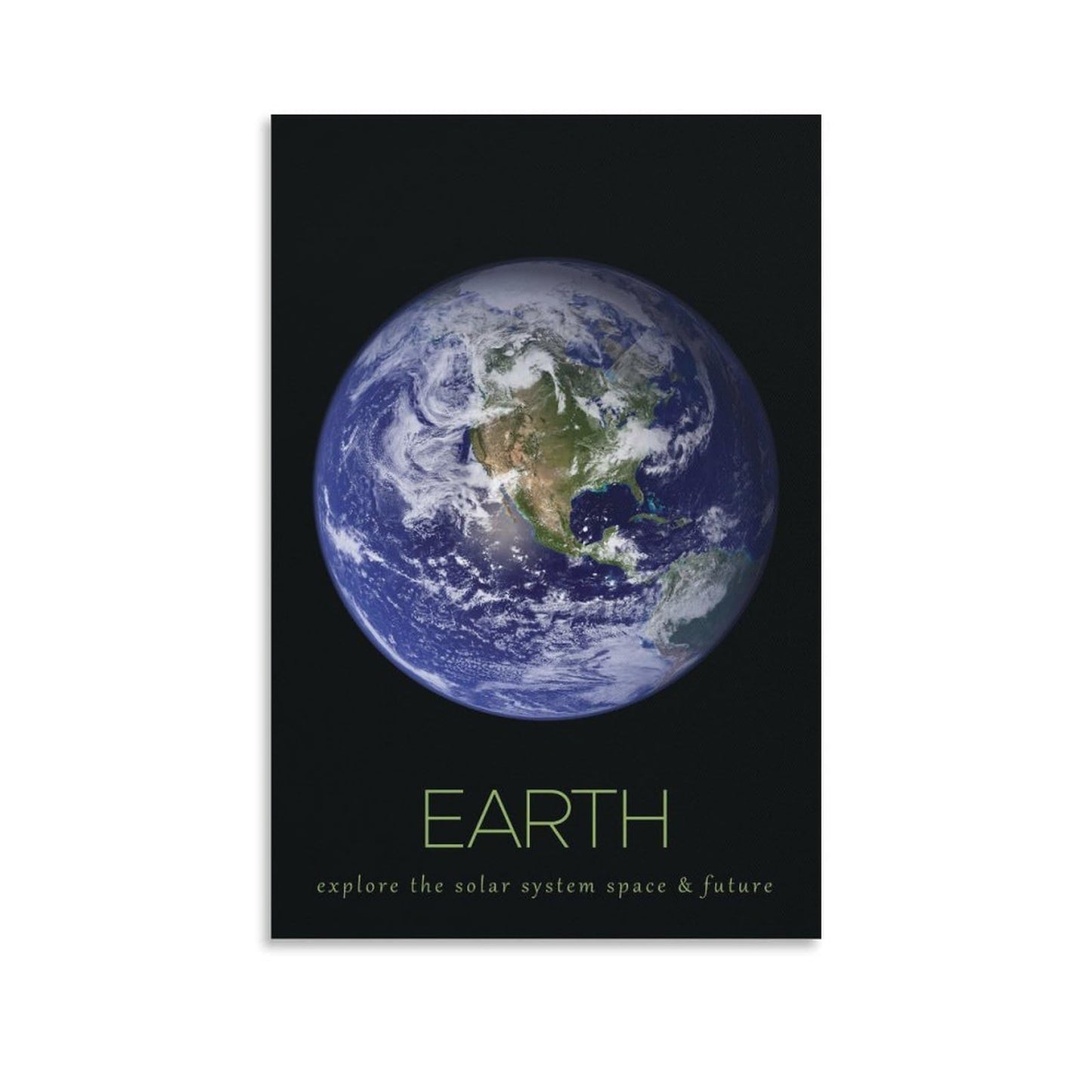 LGDSBHH Minimalist Earth Solar System Canvas Wall Art - Educational Space Planet Poster - Science Classroom & Kids Bedroom Decor - 12x18 Inch (Unframed)