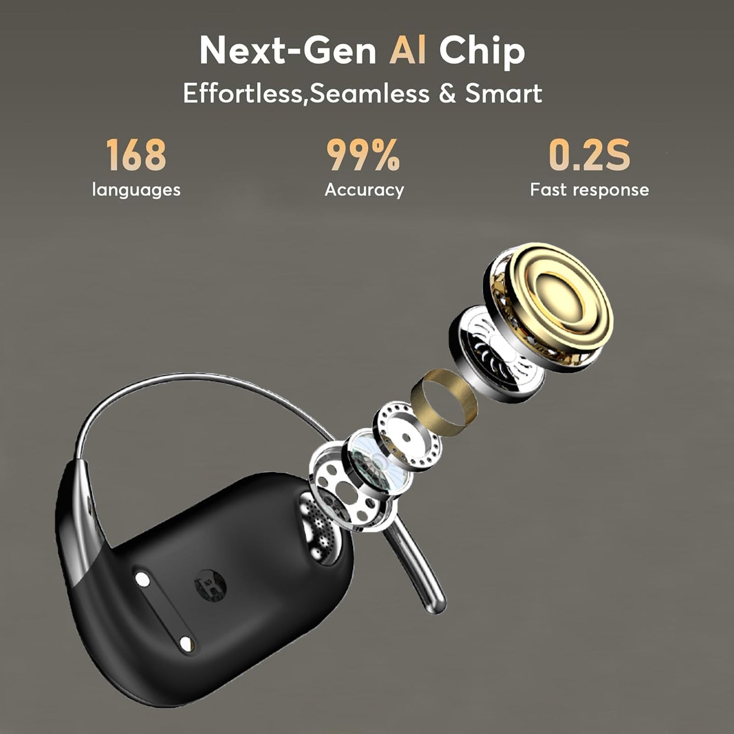cilate AI Translation Earbuds Real Time, 3-in-1 Bluetooth 6.1 Translation Headphones with 5 Translation Modes, 80H AI Ear Buds Translator Device for Business/Travel/Learning