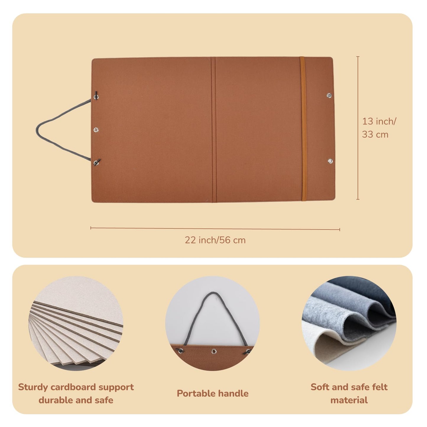 CHEFAN Felt Flannel Board 22 * 13 in,Foldable Freestanding Felt Story Learning Board for Toddlers,Double-Sided Use for Preschool Classroom,Multi Felt Pieces Can Be Used,Gifts for Kids
