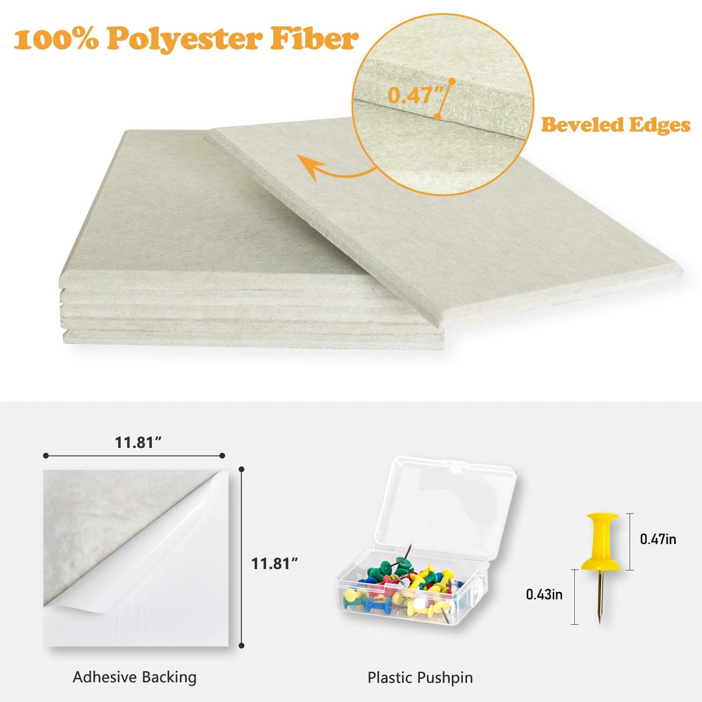 Thick Cork Board Tiles for Wall with Push Pins, Removable 36"x24"x0.47" Bulletin Board Sets, Magrowill 6 Packs Felt Panels Self-Adhesive Pin Board