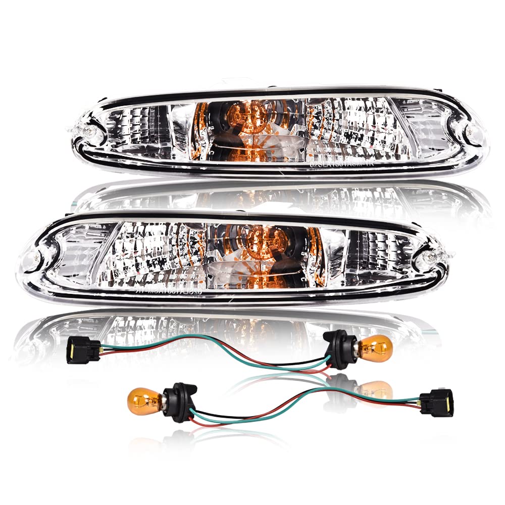 PIT66 Front Bumper Turn Signal Lights for Mazda MX-5 Miata 1990-1997, Clear Lens, Halogen Bulbs Included