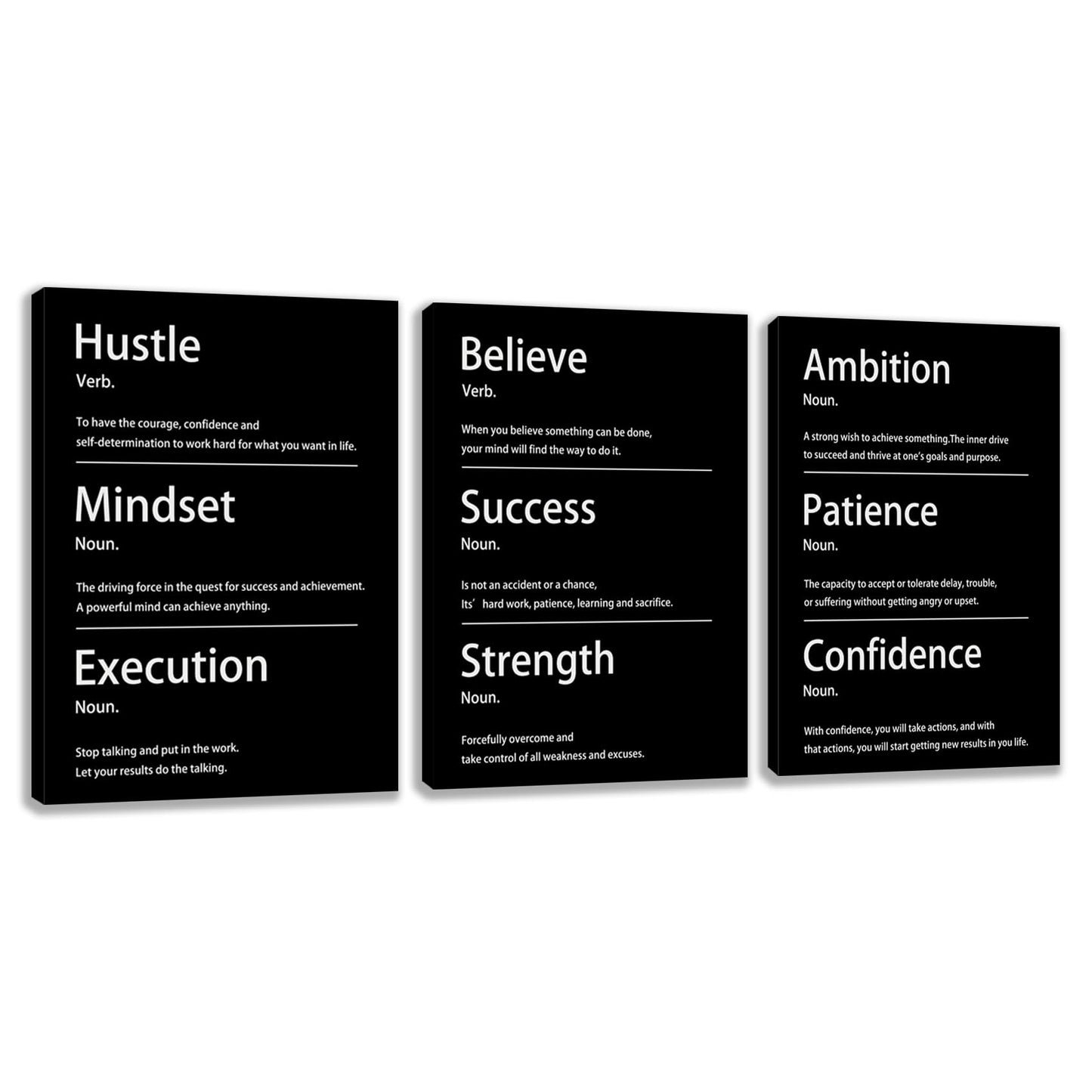 3 Panel Print Canvas Wall Art Motivational Office Wall Decor Painting Inspirational Posters Modern Inspiring Artwork for Home Living Room Bedroom Wall Decor Office Wall Art Ready to Hang - 36"Wx 16"H