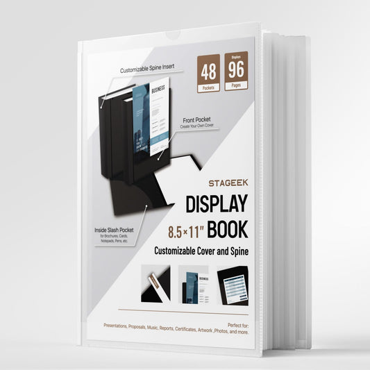 STAGEEK 48-Pocket Portfolio Binder Display 96 Pages, 8.5x11 Binder with Plastic Sleeves, Art Portfolio Folder with Clear Sheet Protectors, Presentation Book for Artwork, Document Organizer