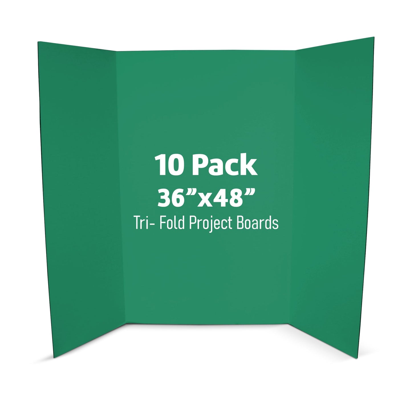 Flipside Products 36” x 48” Project Boards for Presentations, Science Fair, School Projects, Event Displays and Trifold Picture Board, Proudly Made in USA - Green - 10 Pack