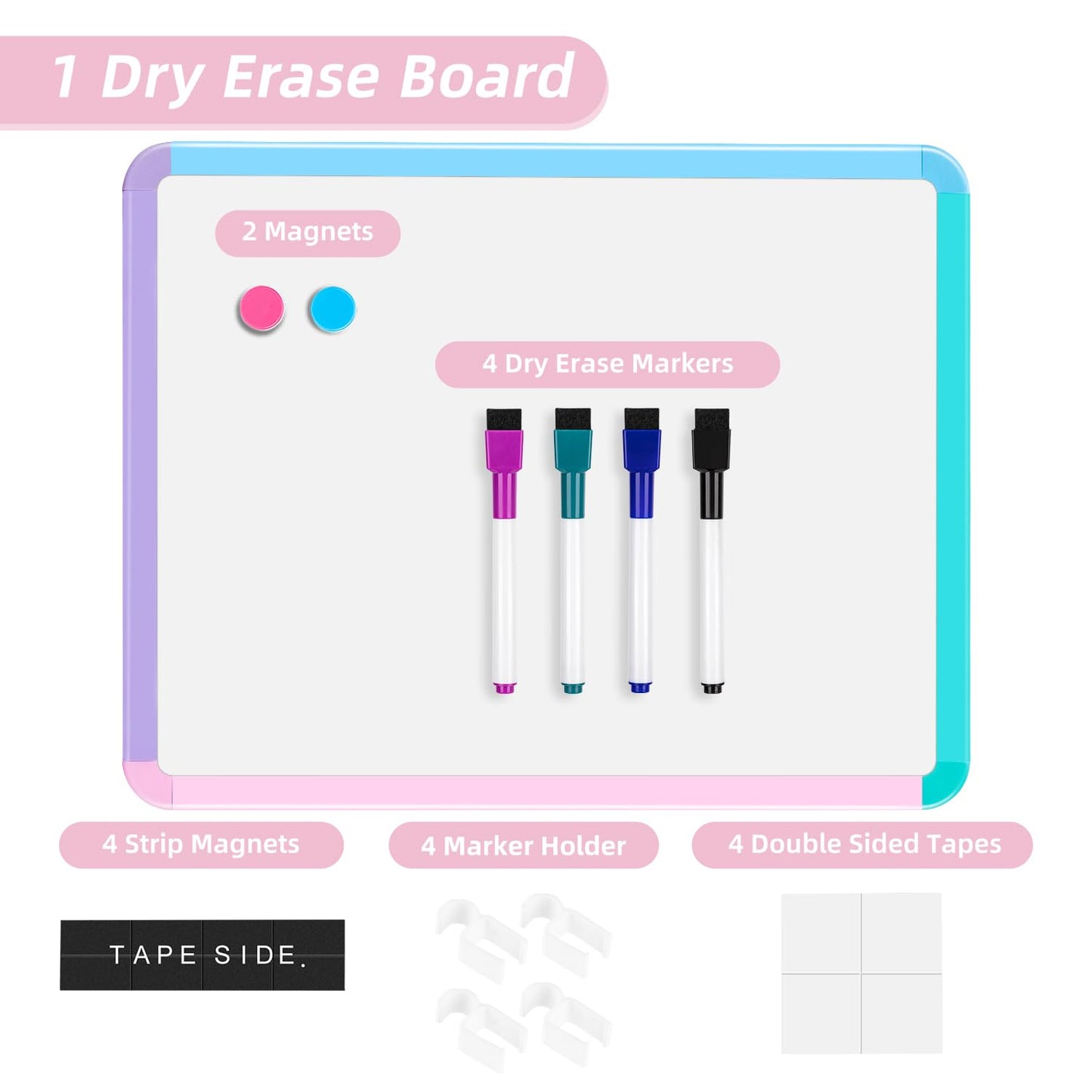 VUSIGN Small White Board Dry Erase, 11''x14'' Magnetic Dry Erase Board, Mini Whiteboard with Markers for Students, Fridge, Wall, Locker