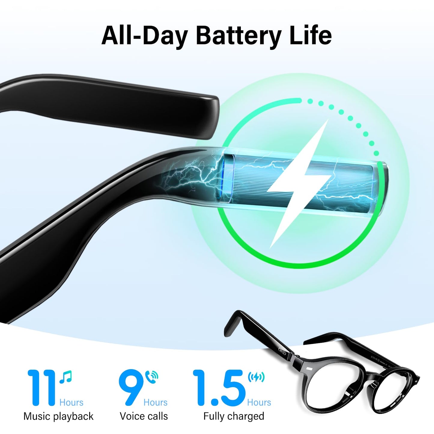 GetD 2026 AI Smart Glasses for Men Women, Translation Glasses with ChatGPT 145 Language, Photochromic Lenses, Bluetooth Glasses 11H Music Play /9H Call for Travel Daily Use