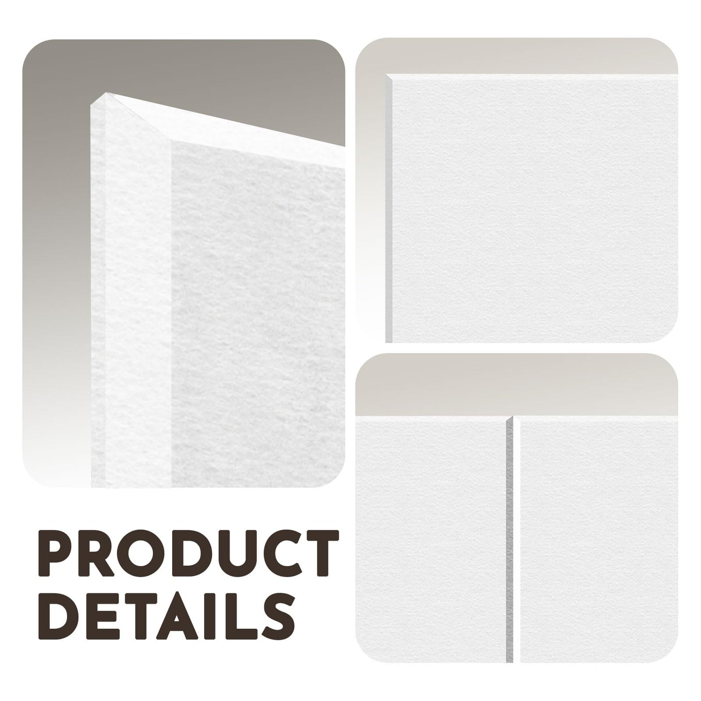 MISSDAY White Acoustic Wall Panel Felt Bulletin Board 48" x 36" Cork Board for Wall, 12-Pack Boards with 72 Removable Adhesive Tabs, 50 Pins, Pin Board for Home Office Classroom Soundproof Wall Tile
