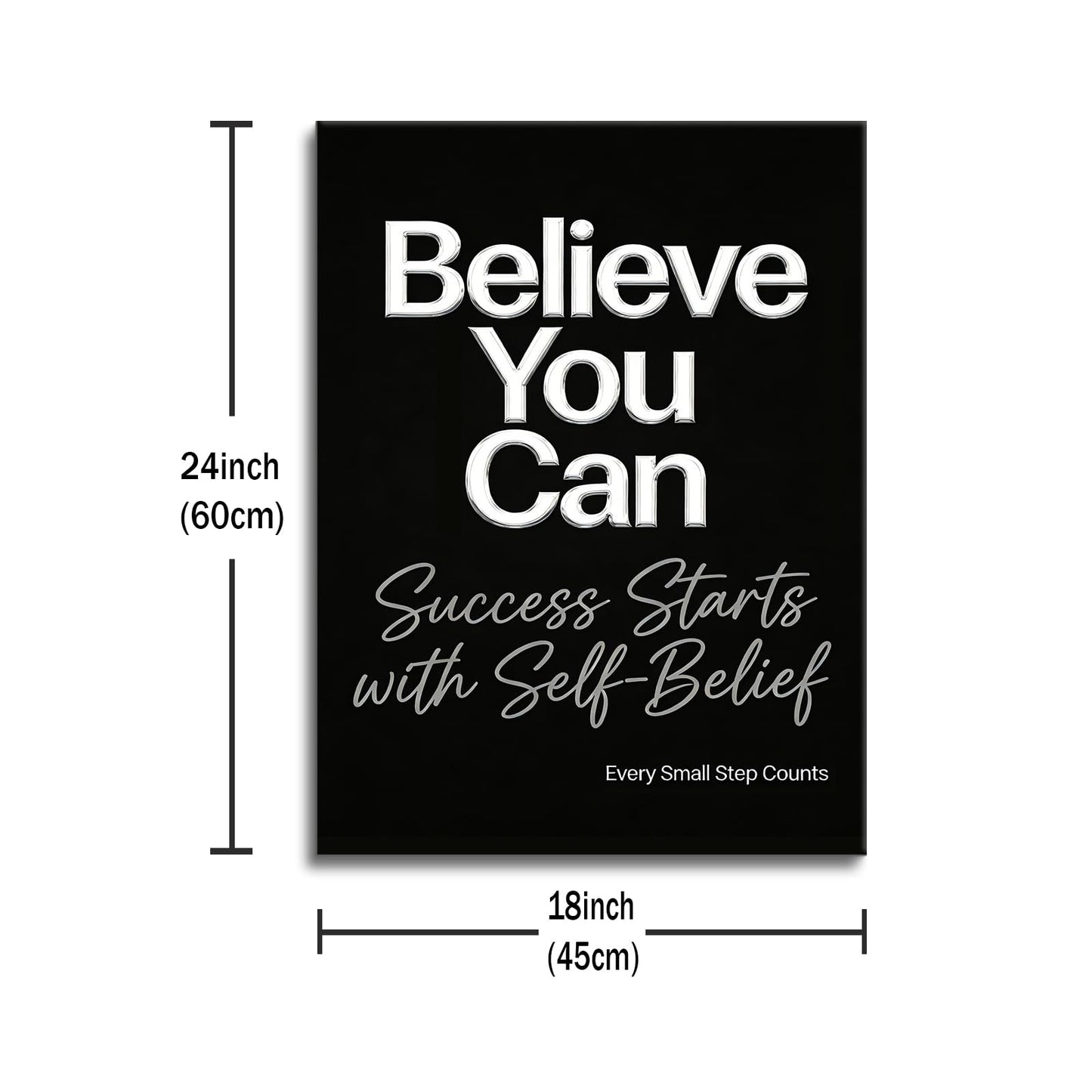 YSPCSUN Inspirational Wall Decor Believe You Can Motivational Canvas Painting, Framed Uplifting Typography Pictures for Modern Office Study Room Men Women Desk Decor, Wooden Inner Frame 24x18 Inch