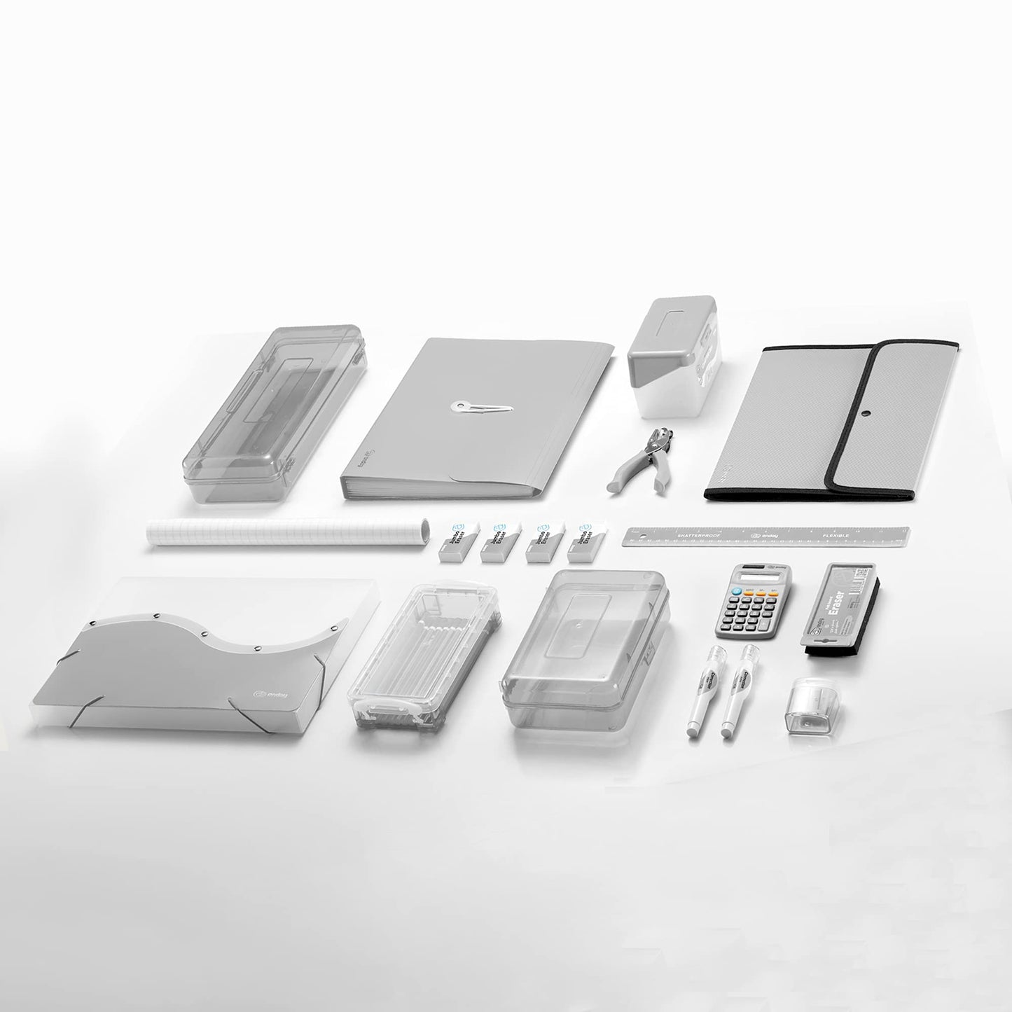 Enday 3 Ring Binder 1.5 Inch, Grey Heavy Duty Three Ring Binder, 325 Sheets Capacity - 1.5 Inch Binder for Home School and Office