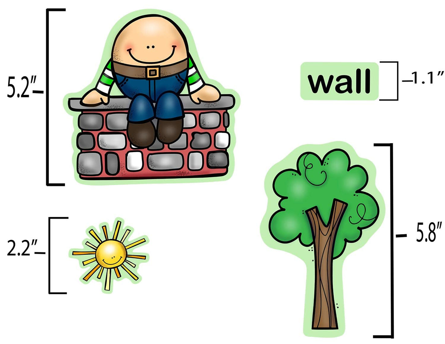 Story Time Felts Humpty Dumpty Felt Figures for Flannel Board Set 15 Pieces Toddlers Preschool Nursery Rhyme