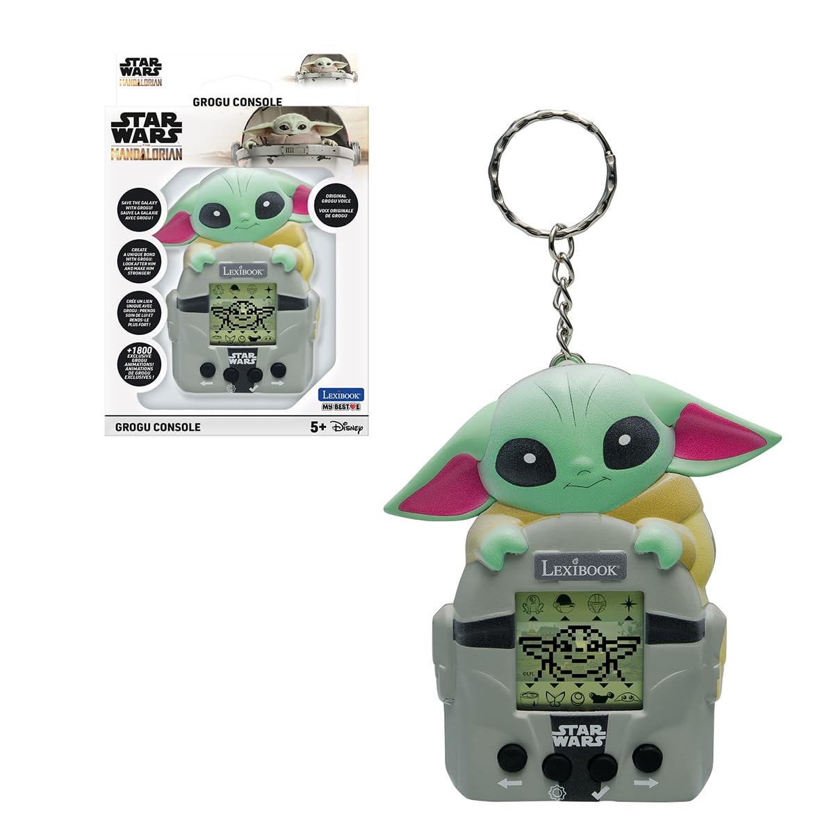 Lexibook, Star Wars, My Best-E® Game Console, LCD Screen, 3 Games Included, Grogu Interactive Training, Star Wars Universe, Green, JLMB10SW
