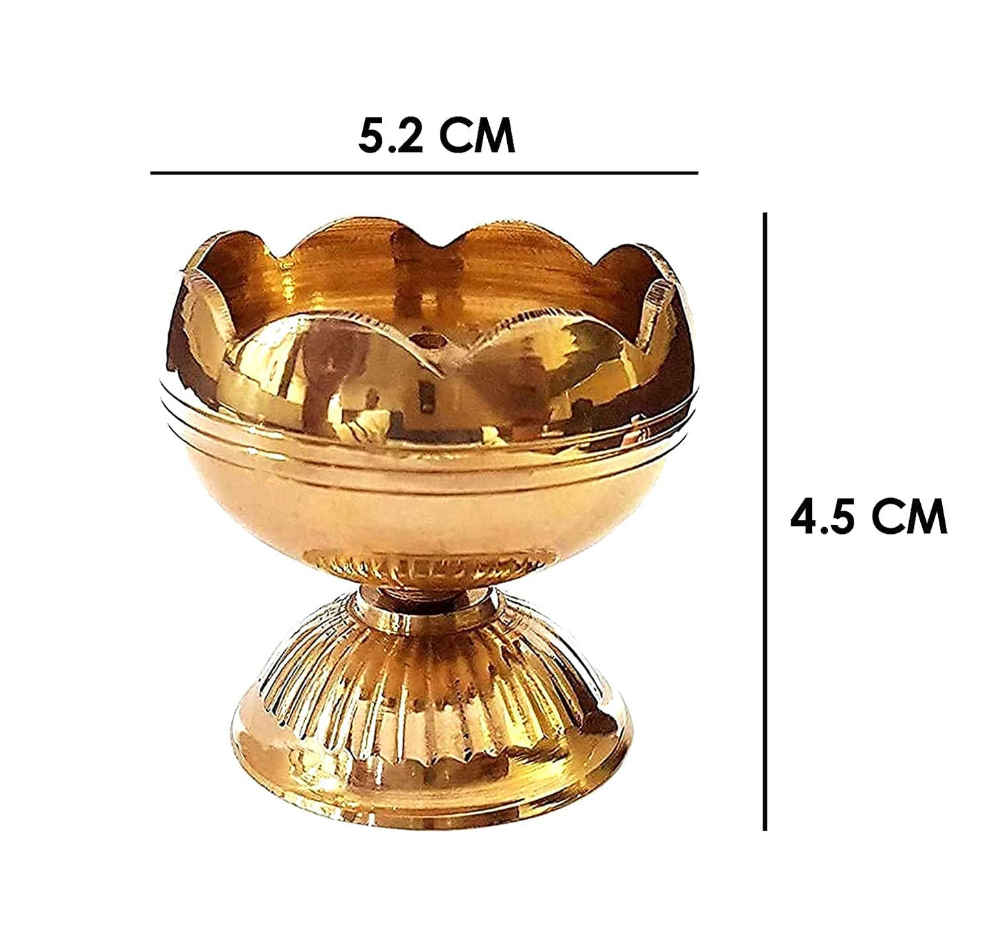 Craftsman Brass Diya Oil Lamp - Pack of 2, Golden, TOMATO NANDA, Ideal for Diwali Decoration and Pooja