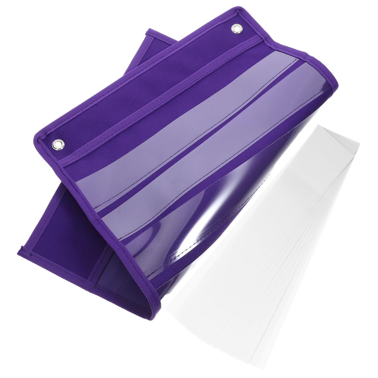 Magnetic Pocket Chart Organizer, 10 Clear PVC Pockets Wall Hanging Storage Bag for Classroom, Office and Home Schedules, Notes and Documents, 18.5 x 12.9 in