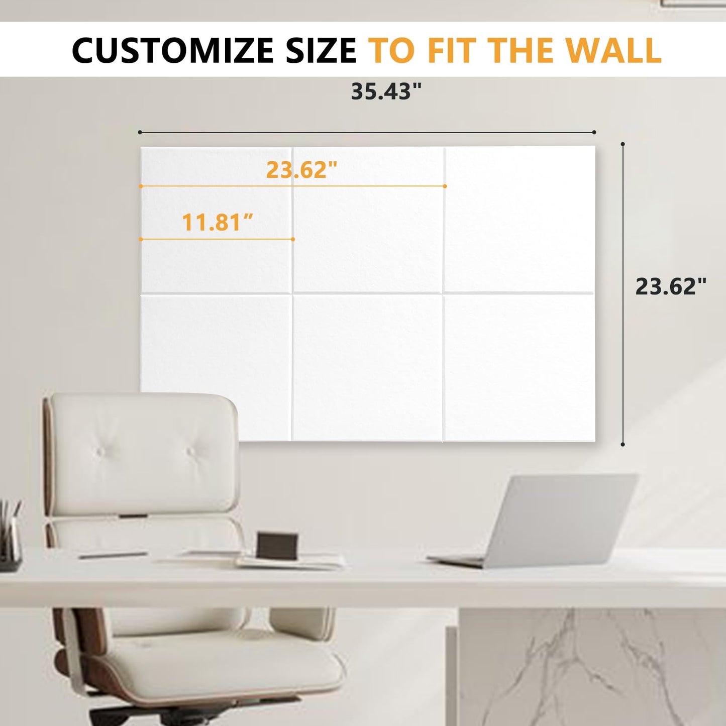 Large Cork Board Tiles for Wall with Push Pins, Removable 36" x 24" Bulletin Board Sets, Adhesive Pin Board | Magrowill 6 Packs Felt Panels for Interior Wall Decor