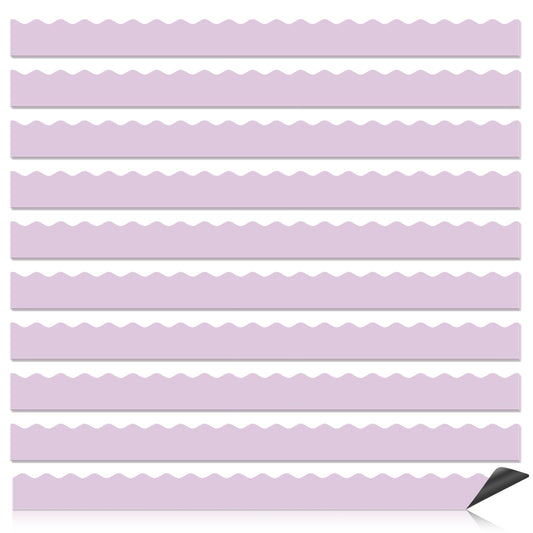 30 Pcs Magnetic Borders for Classroom Whiteboard - Light Purple Magnetic Bulletin Board Border Set - Scalloped Chalkboard Border Strips for Teachers, Parents, DIY Home,School & Office Decoration