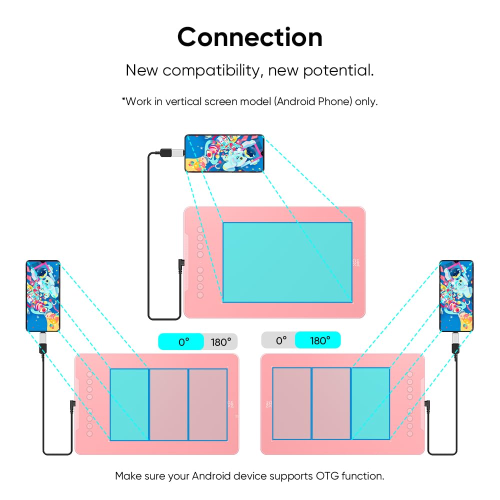 XPPen Deco 01 V3 10x6 Drawing Tablet | 16K Pressure Pen | Battery-Free Stylus | 8 Hotkeys | for OSU Gaming & Teaching | PC/Mac/Android/ChromeOS Compatible | Pink