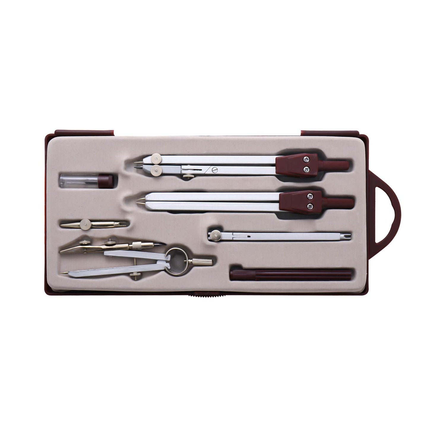 Compass for Geometry Drafting Tools 16 pcs Geometry Set Metal Rulers and Compasses for Architecture and Students Geometry Set for School Protractor and Compass Ruler Set and Geometry Compass W.8.5oz