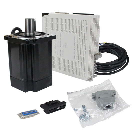 RATTMMOTOR YPMC-750W 220V Servo Motor Kit, Servo Motor with Servo Motor Driver, CNC Controller Kit for CNC Engraver Milling Machine/Robot (Without Brake)