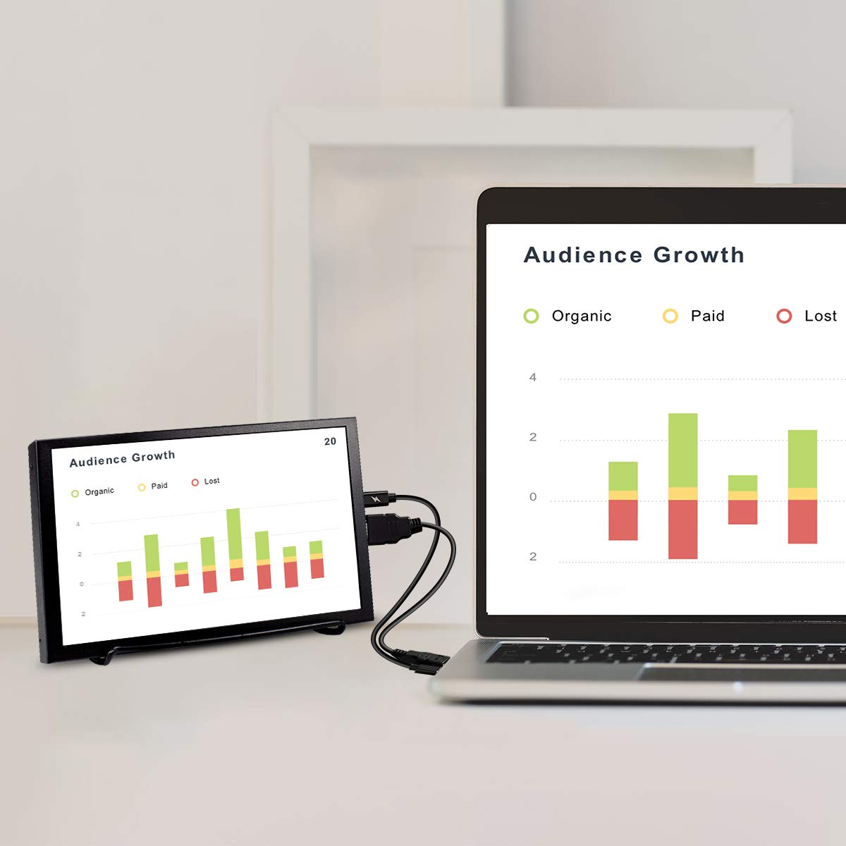 ELECROW 8 Inch Portable Monitor, 1280x800 Mini HD Display with Built-in Speakers, USB Powered, Non-Touch LCD Screen for Raspberry Pi, PC, Laptop, Jetson Nano, Game Consoles