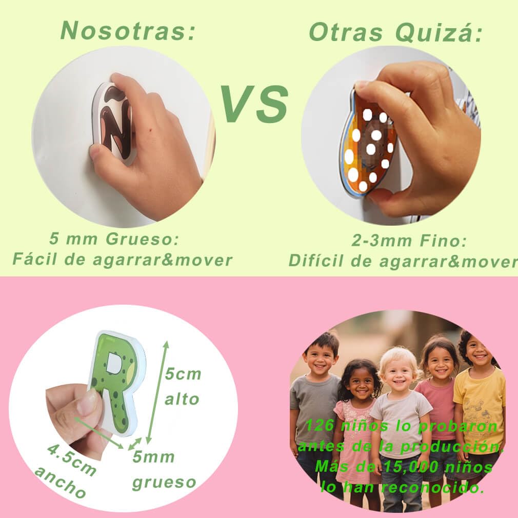 Spanish Magnetic Letters Fridge Magnets for Toddlers, Abecedario para Niños en Español Letras Magnéticas para Niños, Cute Uppercase Magnetic Letters Refrigerator Learning Toys, ABC Alphabet Magnets