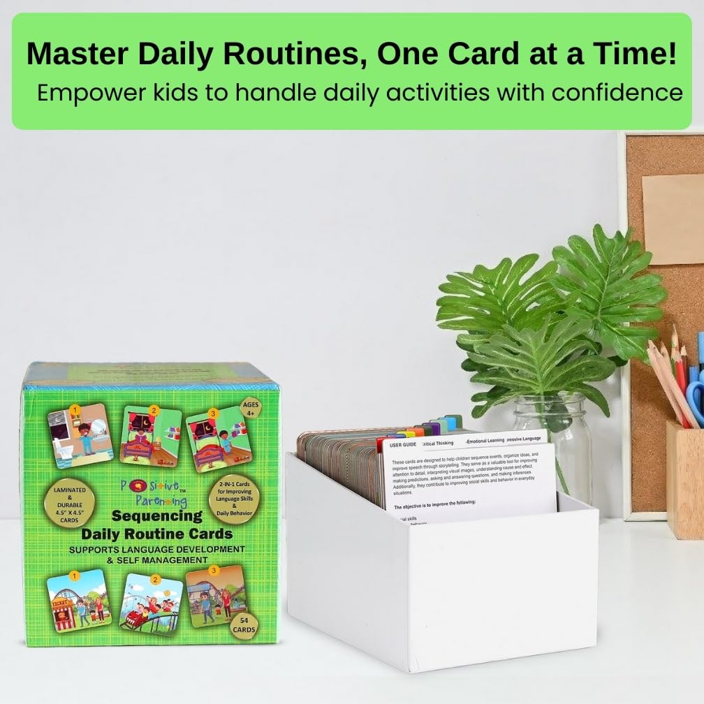 Sequencing Daily Routine Conversation Cards | Learning Material for Social Skills & Emotional Intelligence| Speech Therapy Resources | Articulation, ESL & Storytelling Cards | Sequencing Card Game