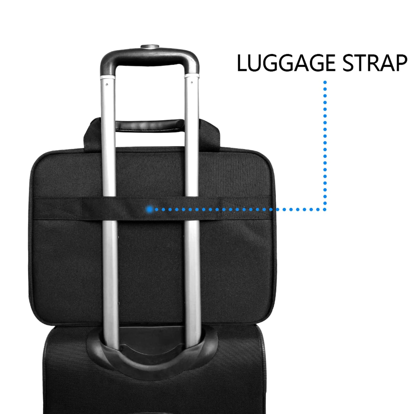 KROSER Laptop Bag 15.6 Inch Briefcase Messenger Bag Water Repellent Computer Case Shoulder Bag Durable Tablet Sleeve for Business/College/Women/Men - Black/Blue