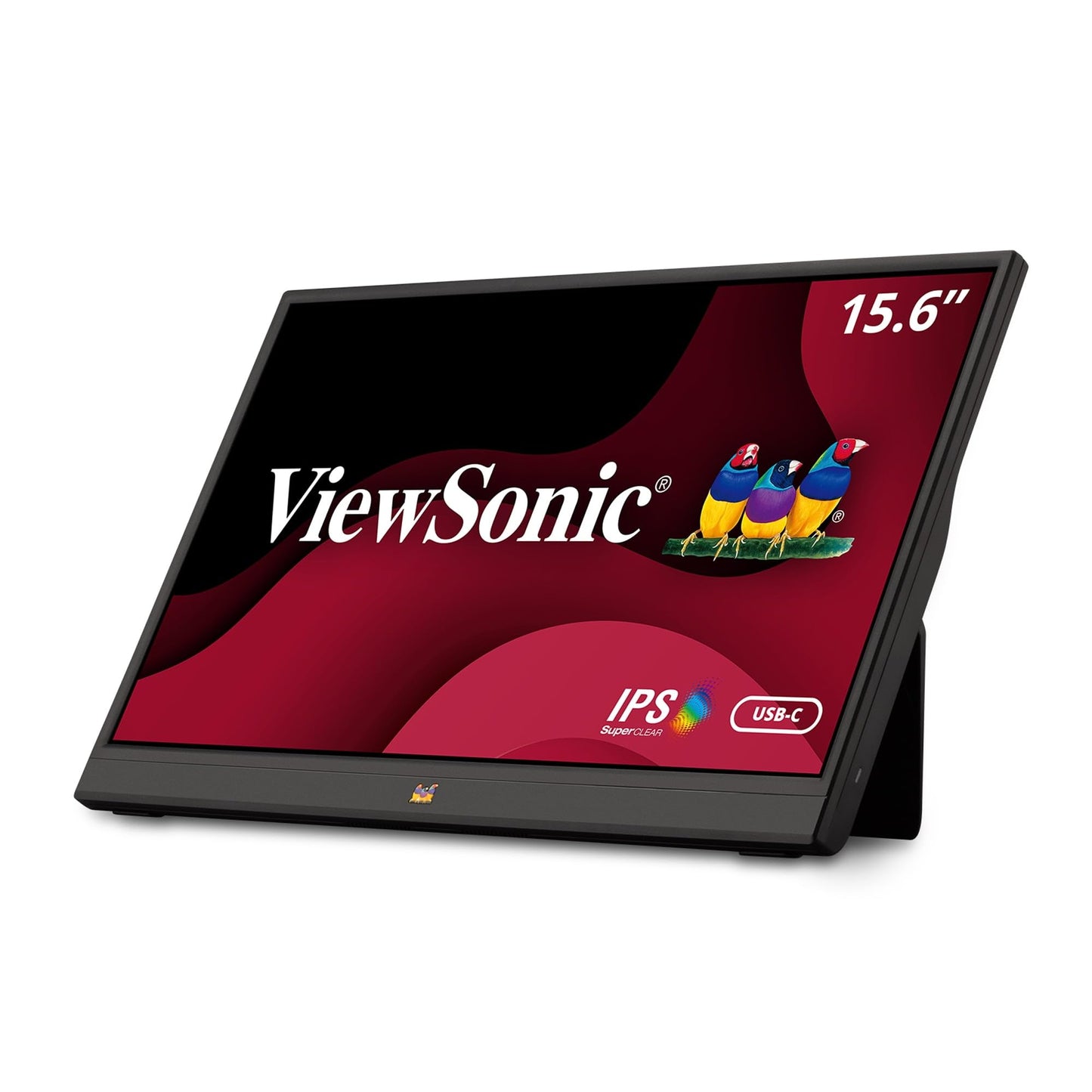 ViewSonic VA1655 15.6 Inch 1080p Portable Monitor, IPS Display with Eye Care for Comfortable Mobile Workspaces, Built-in Stand, 60W USB-C, Mini HDMI, and Protective Case
