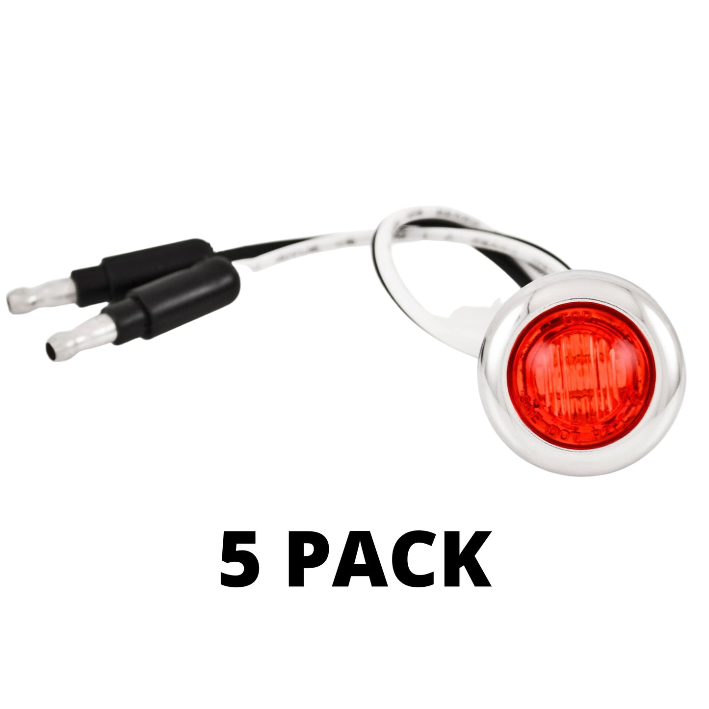 All Star Truck Parts 3 LED Chrome Ring Indicator Light 3/4in Red Model ASTP2923R5 Sealed Waterproof for Truck RV Bus Trailer