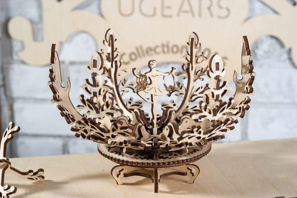 UGEARS Mechanical Flower 3D Wooden Puzzles for Adults - Wooden Model Kits for Adult Mechanical Flower Models Open and Close Wood Creations Brain Teaser Hobby Set Home Decoration