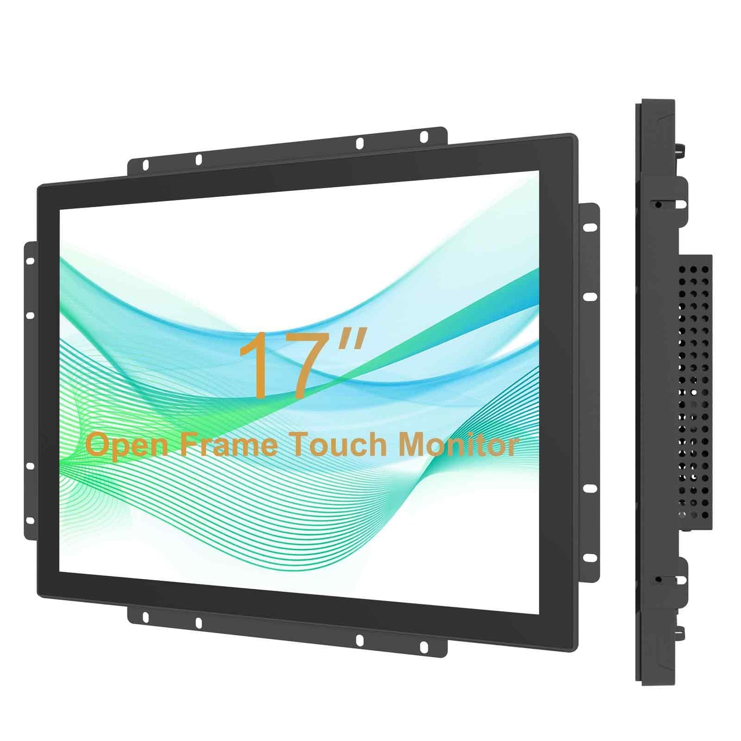 Senisway 17" Industrial Touch Screen Monitor Open-Frame Design with IP65 Waterproof Surface, 10-Point Capacitive Touch, IK08, 1280x1024 for Kiosk, Automation and Digital Signage.