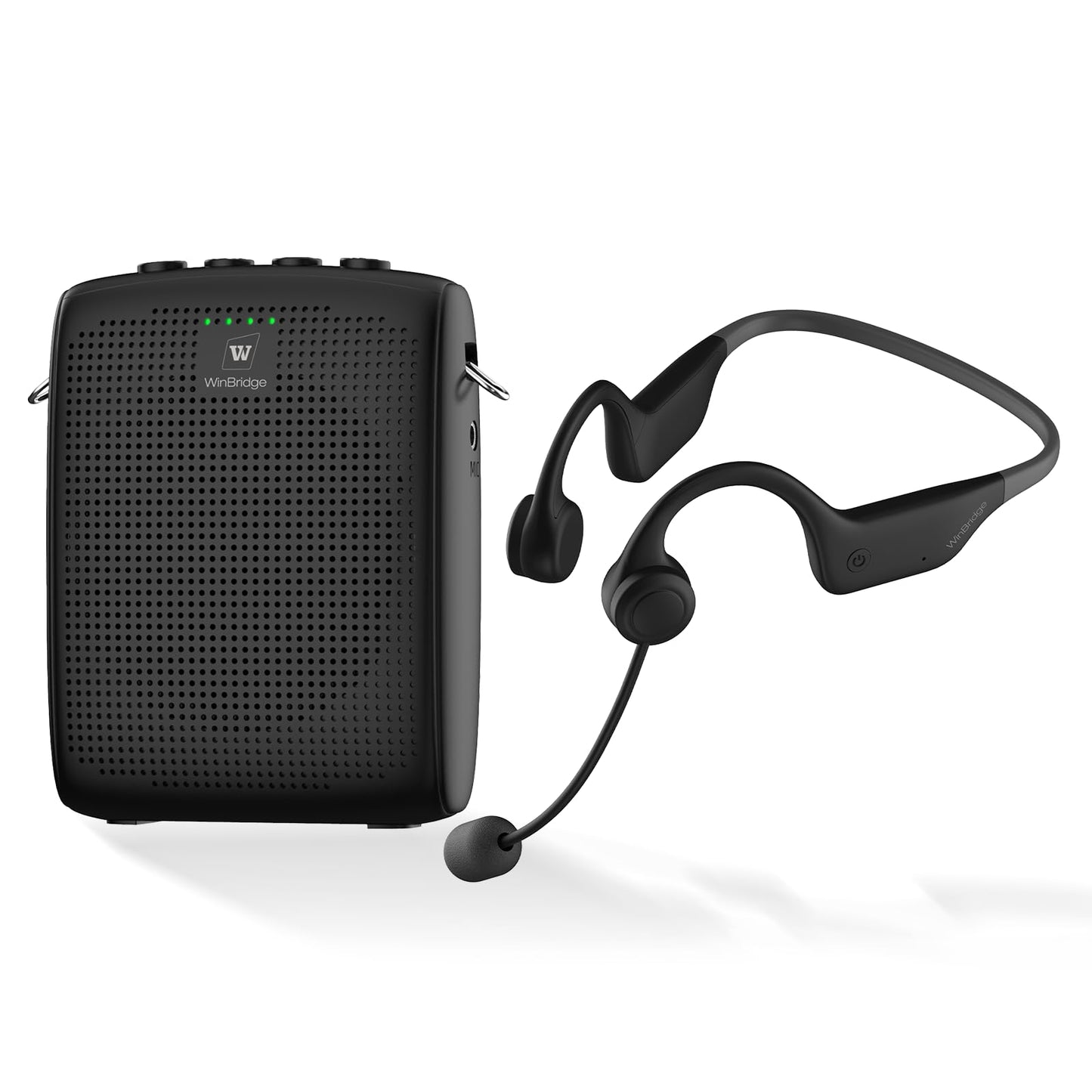 WinBridge Voice Amplifier Wireless Microphone Earhook, Porable Speaker and Mic for Teachers, Mini PA System with Crystal-Clear Original Sound, Fitness Ear-Secured Microphone for Public Speaking WB007