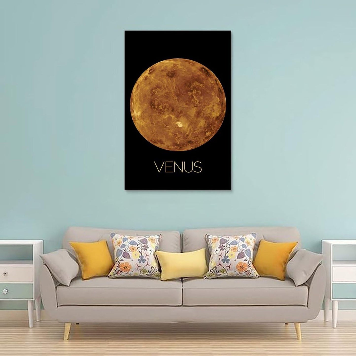XIAOLOUTINYU Solar System Canvas Wall Art - Venus Planet Space Poster for Kids Room Bedroom Classroom, STEM Educational Astronomy Decor, Science Gift for Boys Girls Teens, 12x18 Inch Unframed