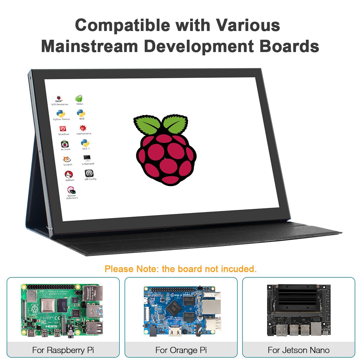Hosyond 10.1" LCD Touchscreen IPS Monitor 1280x800 Portable Screen HDMI Display Built-in Speakers with Shell for Raspberry Pi 5/Pi 4/3B+ Xbox PS4 Windows 7/8/10