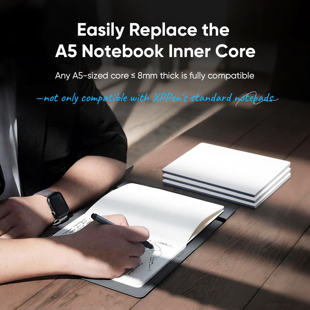 XPPen Note Plus Digital Notebook with Pen Syncs to Phone, Bluetooth Writing Tablet for Students, Wireless Smart Notebook for Sketching, Note-Taking, Digital Art & Meeting, Drawing Tablet