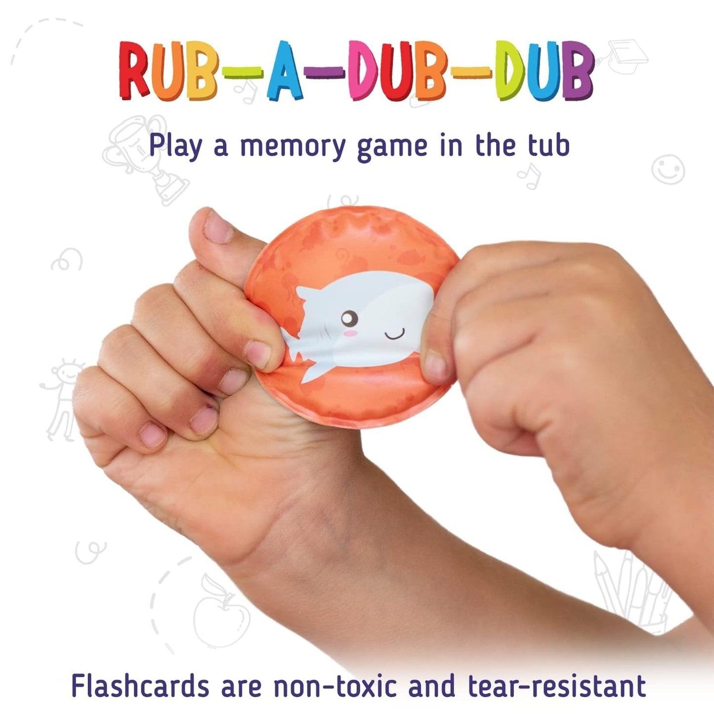 merka Bath Toys Flash Cards - 30-Pack, 2.25-Inch EVA Foam, Multicolor - Baby Bath Toys & Memory Matching Game & Bathtub Flash Cards