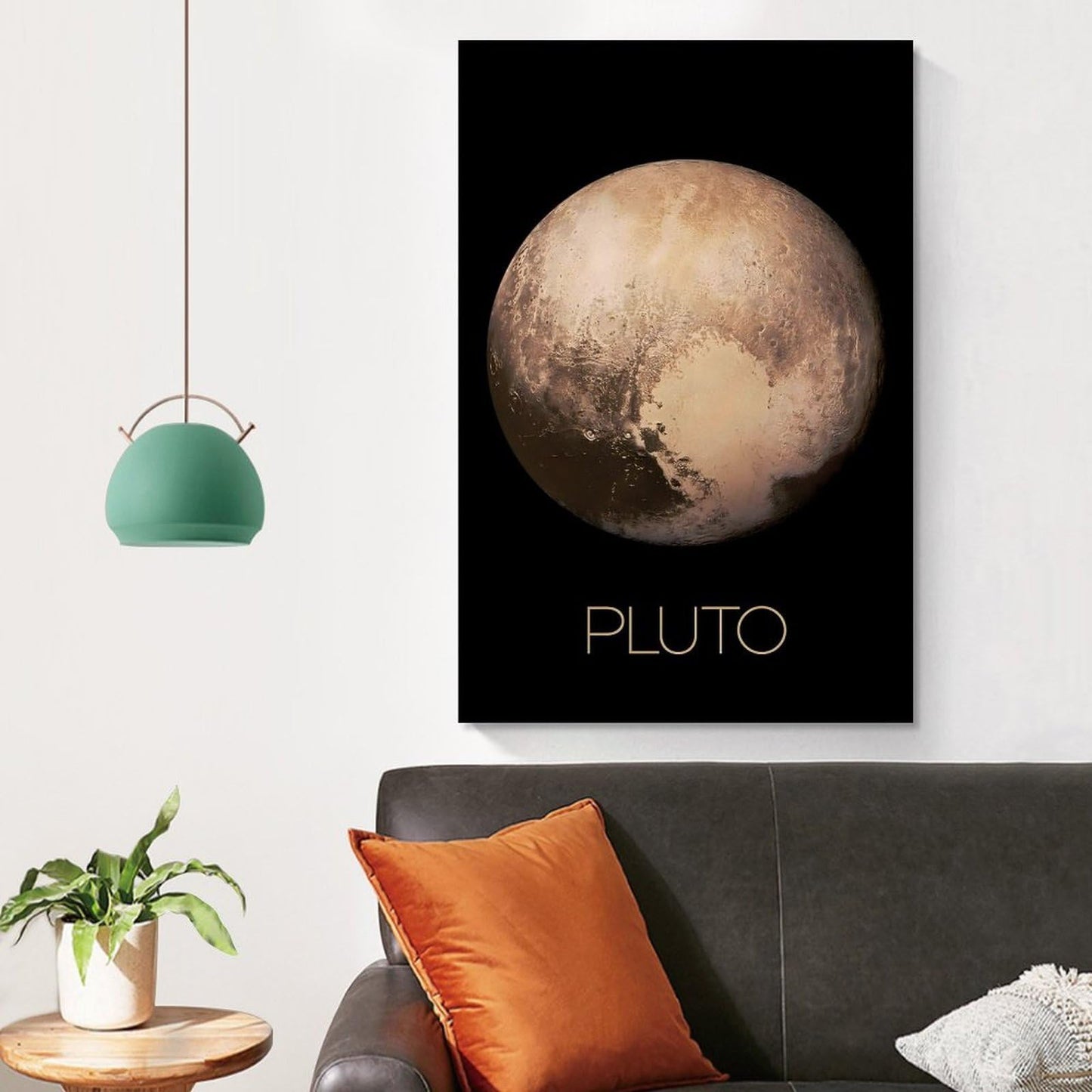 XIAOLOUTINYU Solar System Canvas Wall Art - Pluto Planet Space Poster for Kids Room Bedroom Classroom, STEM Educational Astronomy Decor, Science Gift for Boys Girls Teens, 12x18 Inch Unframed