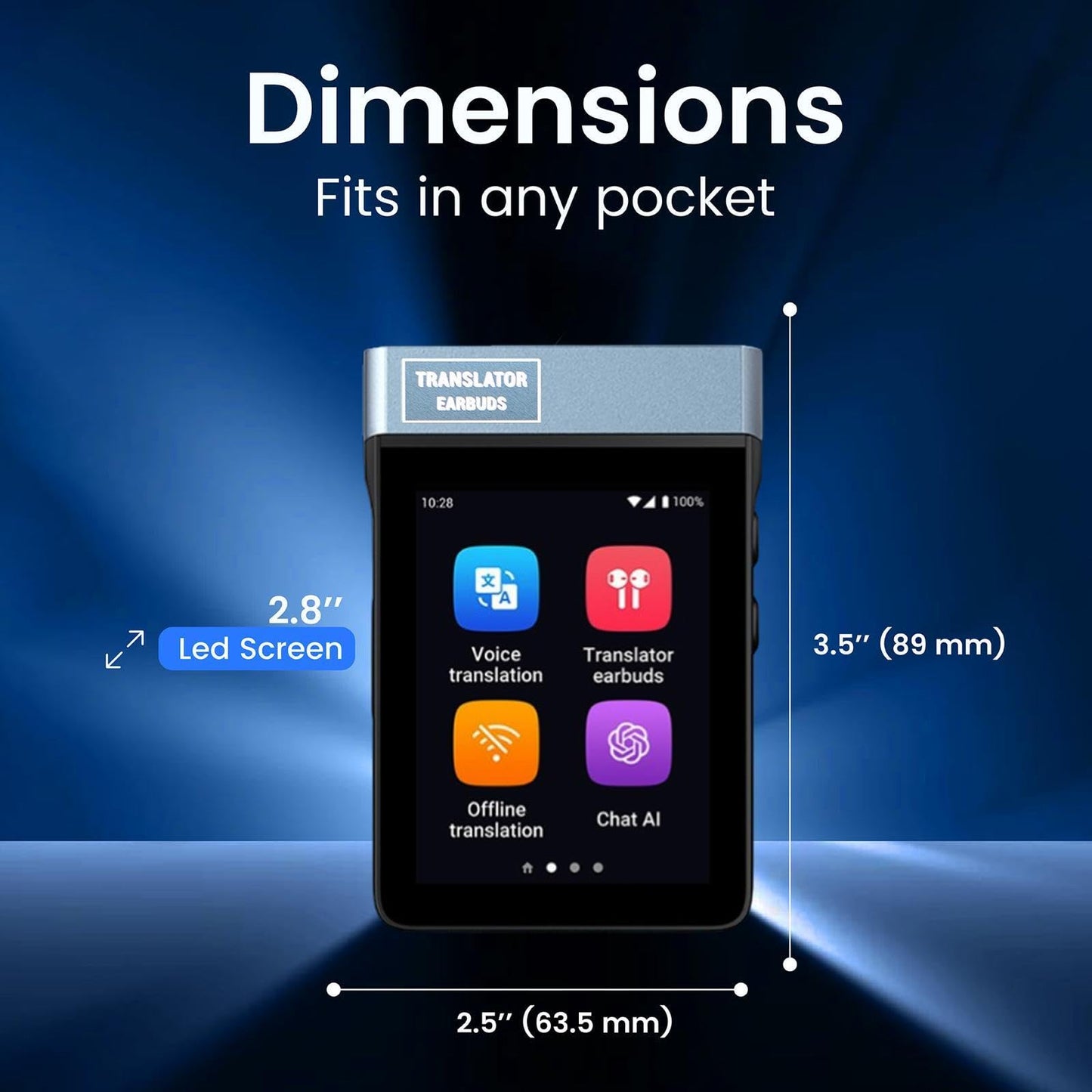 Guardian Translator V2 — AI Translator Device with Earbuds | Real-Time Two-Way Voice & Camera Translation | 144 Languages | Built-in ChatGPT | No Subscription | Travel, Business, Education