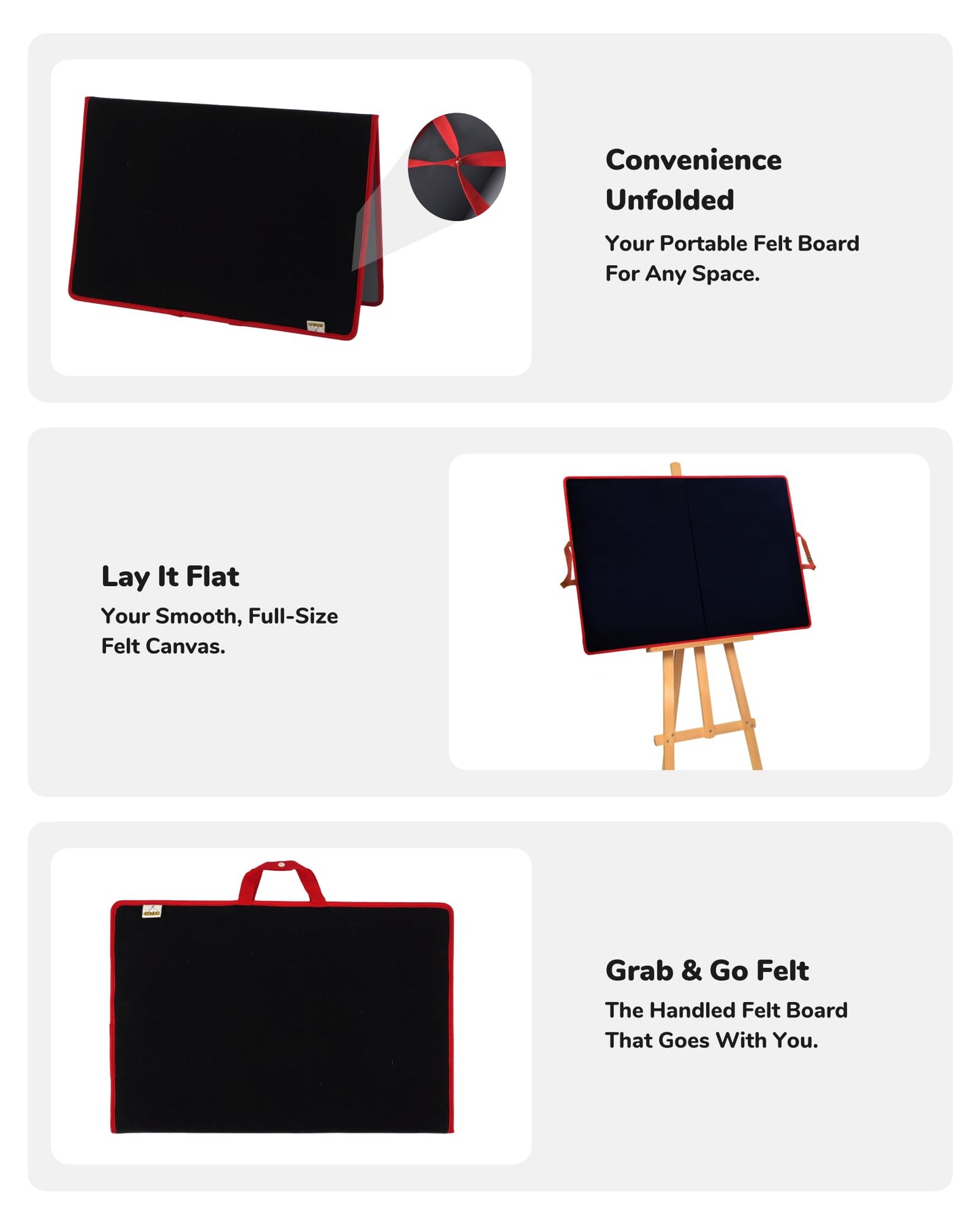 CHEFAN Large Felt Flannel Board 31.5 * 23 in, Foldable Freestanding Story Learning Board for Toddlers, Double-Sided Use for Preschool Classroom, Multi Felt Pieces Can Be Used, Gifts for Kids